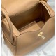 Hermes Lindy 26cm Bag In Chai Clemence Leather GHW