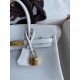 Hermes Birkin 25 Retourne Handmade Bag In Gris Pale Epsom Calfskin