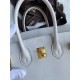 Hermes Birkin 25 Retourne Handmade Bag In Gris Pale Epsom Calfskin