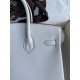 Hermes Birkin 25 Retourne Handmade Bag In Gris Pale Epsom Calfskin