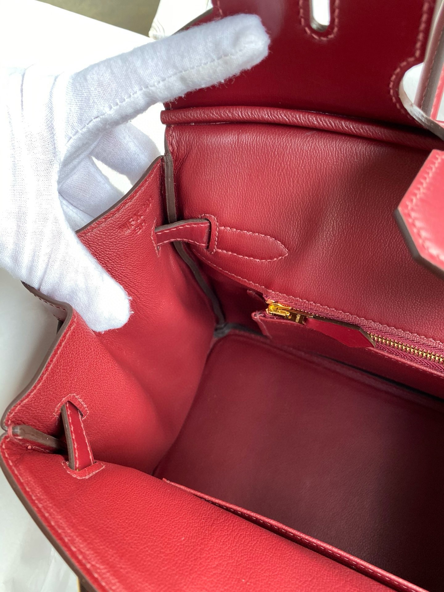 Hermes Birkin 30 Retourne Handmade Bag in Rouge H Box Calfskin