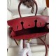 Hermes Birkin 30 Retourne Handmade Bag in Rouge H Box Calfskin