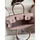 Hermes Birkin 30 Retourne Handmade Bag in Mauve Pale Clemence Leather