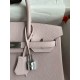 Hermes Birkin 30 Retourne Handmade Bag in Mauve Pale Clemence Leather