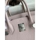 Hermes Birkin 30 Retourne Handmade Bag in Mauve Pale Clemence Leather