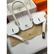 Hermes Birkin 35 Retourne Handmade Bag In White Clemence Leather