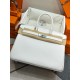 Hermes Birkin 35 Retourne Handmade Bag In White Clemence Leather