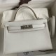 Hermes Kelly Mini II Sellier Handmade Bag In Gris Pale Epsom Calfskin