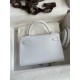 Hermes Kelly Mini II Sellier Handmade Bag In White Epsom Calfskin