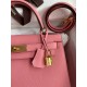 Hermes Kelly Sellier 32 Handmade Bag In Rose Confetti Epsom Calfskin