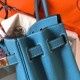 Hermes Blue Jean Birkin 30cm Clemence Handmade Bag