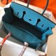 Hermes Blue Jean Birkin 30cm Clemence Handmade Bag