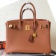 Hermes Gold Birkin 30cm Clemence Handmade Bag