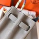 Hermes Grey Birkin 30cm Clemence Handmade Bag