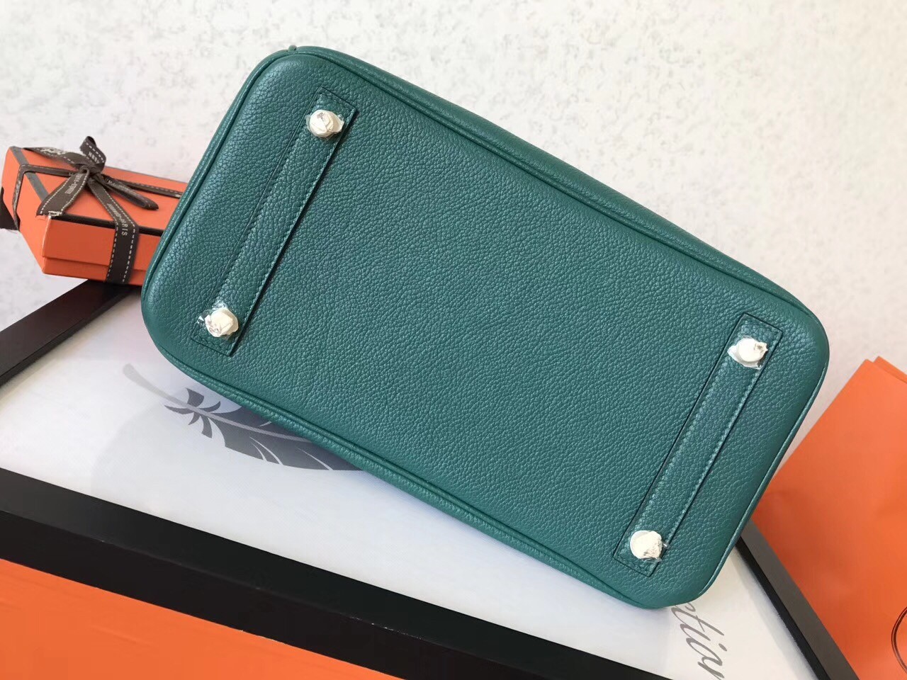 Hermes Malachite Birkin 30cm Clemence Handmade Bag