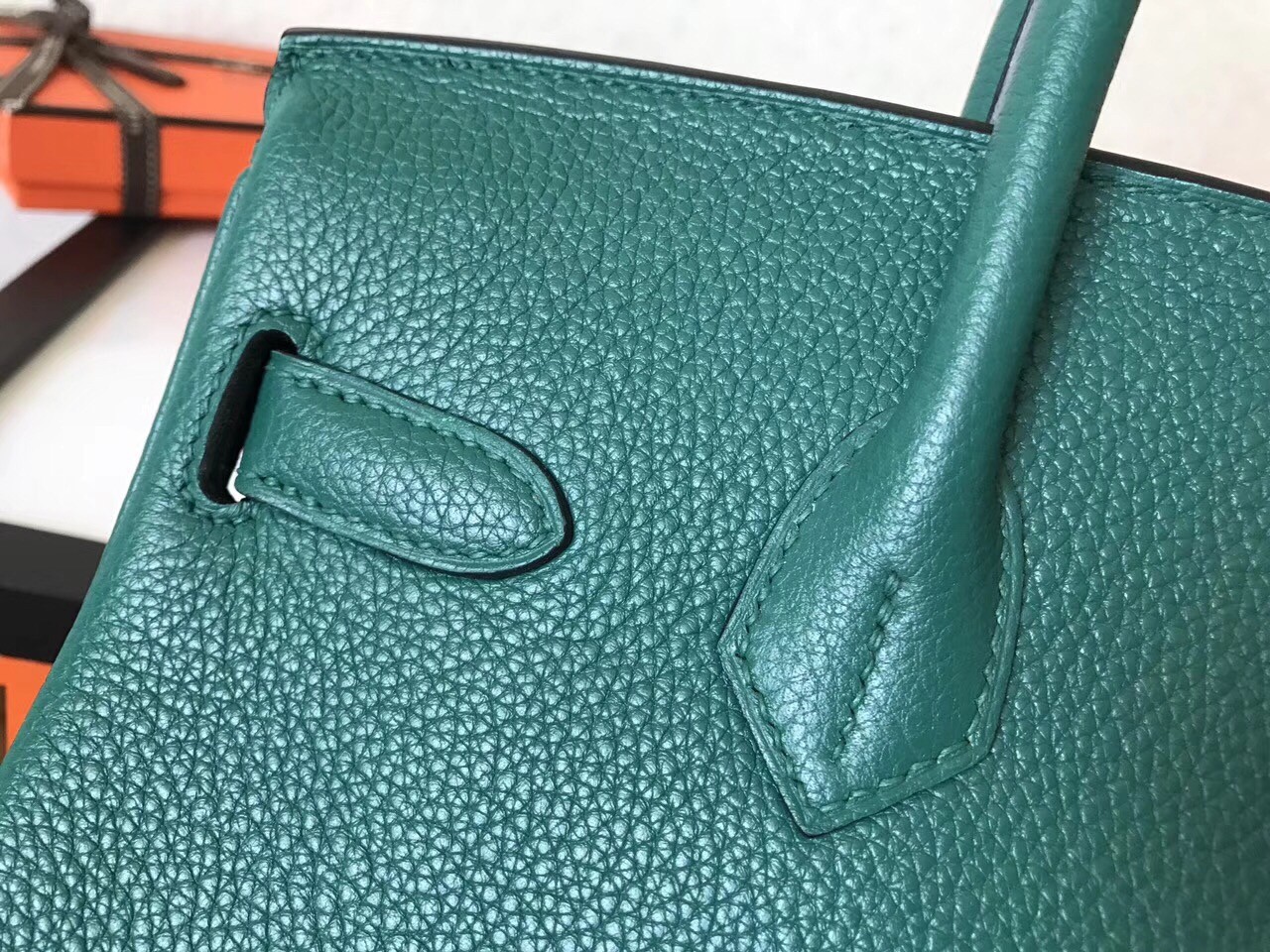 Hermes Malachite Birkin 30cm Clemence Handmade Bag