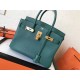 Hermes Malachite Birkin 30cm Clemence Handmade Bag