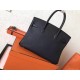 Hermes Black Birkin 30cm Clemence Handmade Bag