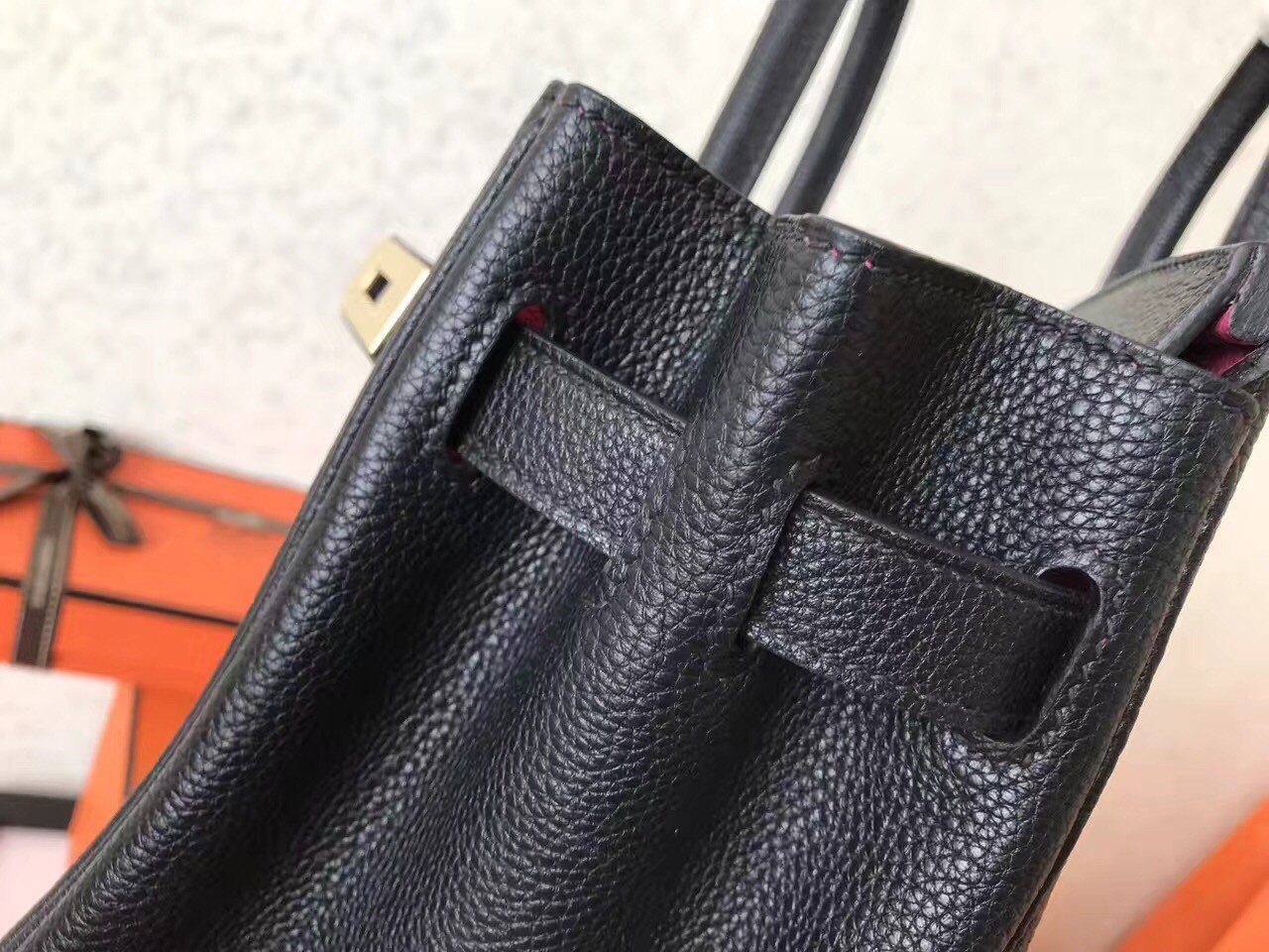 Hermes Black Birkin 30cm Clemence Handmade Bag