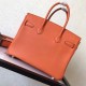 Hermes Orange Birkin 30cm Clemence Handmade Bag