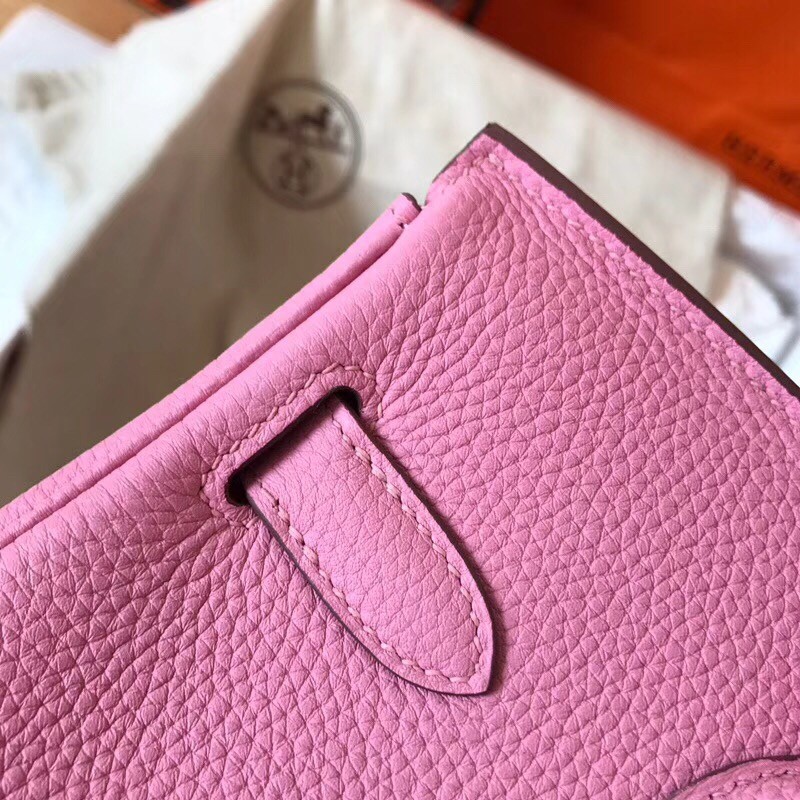 Hermes Pink Birkin 30cm Clemence Handmade Bag