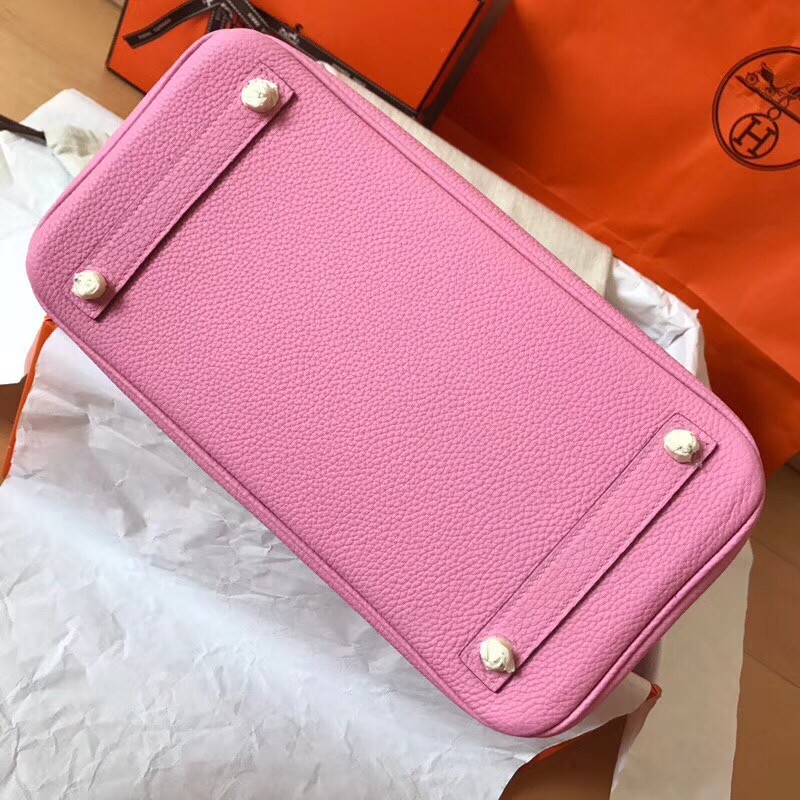 Hermes Pink Birkin 30cm Clemence Handmade Bag