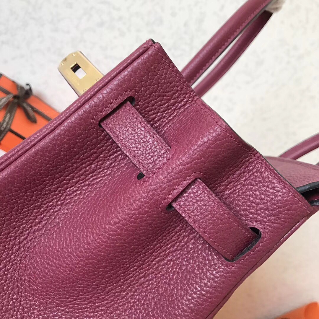 Hermes Ruby Birkin 30cm Clemence Handmade Bag