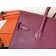 Hermes Ruby Birkin 30cm Clemence Handmade Bag