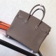 Hermes Taupe Birkin 30cm Clemence Handmade Bag