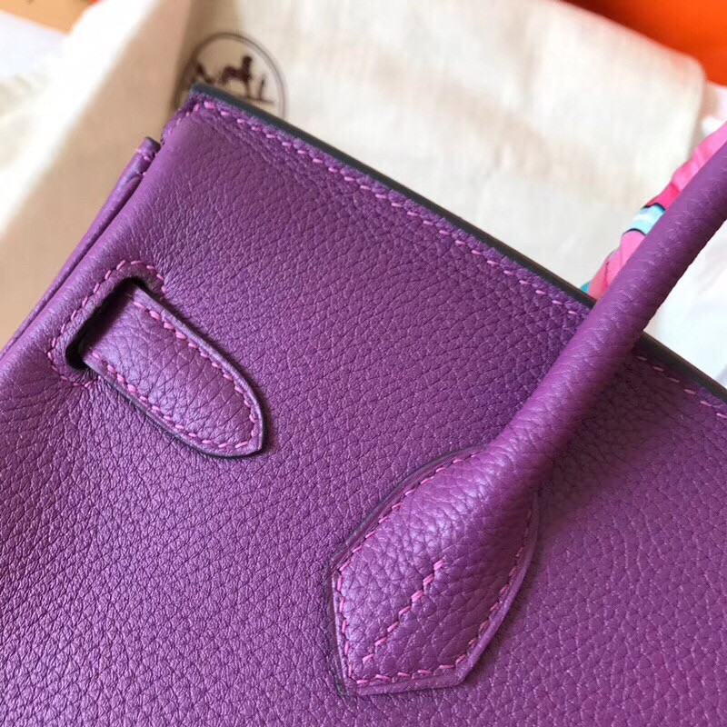 Hermes Ultraviolet Birkin 30cm Clemence Handmade Bag