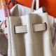 Hermes White Birkin 30cm Clemence Handmade Bag