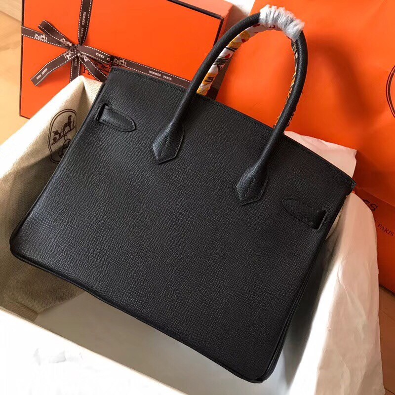 Hermes Black Birkin 30cm Epsom Handmade Bag