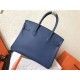 Hermes Blue Jean Birkin 30cm Epsom Handmade Bag