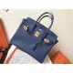 Hermes Blue Jean Birkin 30cm Epsom Handmade Bag