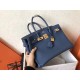 Hermes Blue Jean Birkin 30cm Epsom Handmade Bag