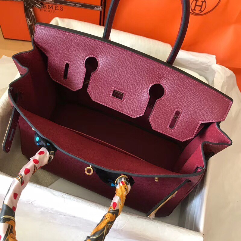 Hermes Bordeaux Birkin 30cm Epsom Handmade Bag