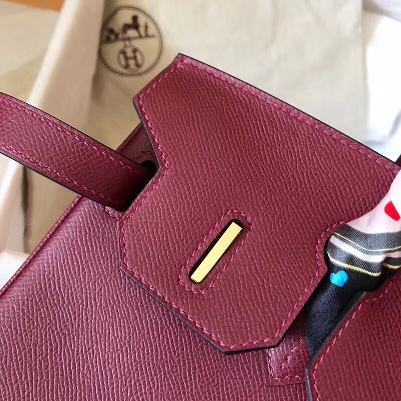 Hermes Bordeaux Birkin 30cm Epsom Handmade Bag