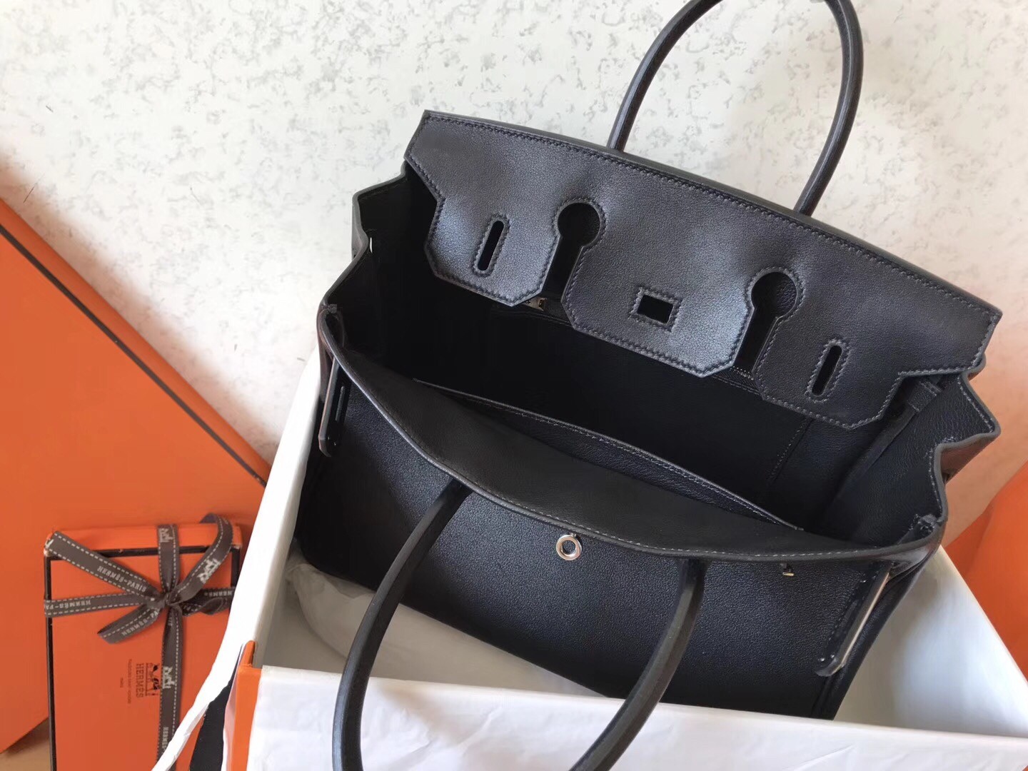 Hermes Black Birkin 30cm Swift Handmade Bag