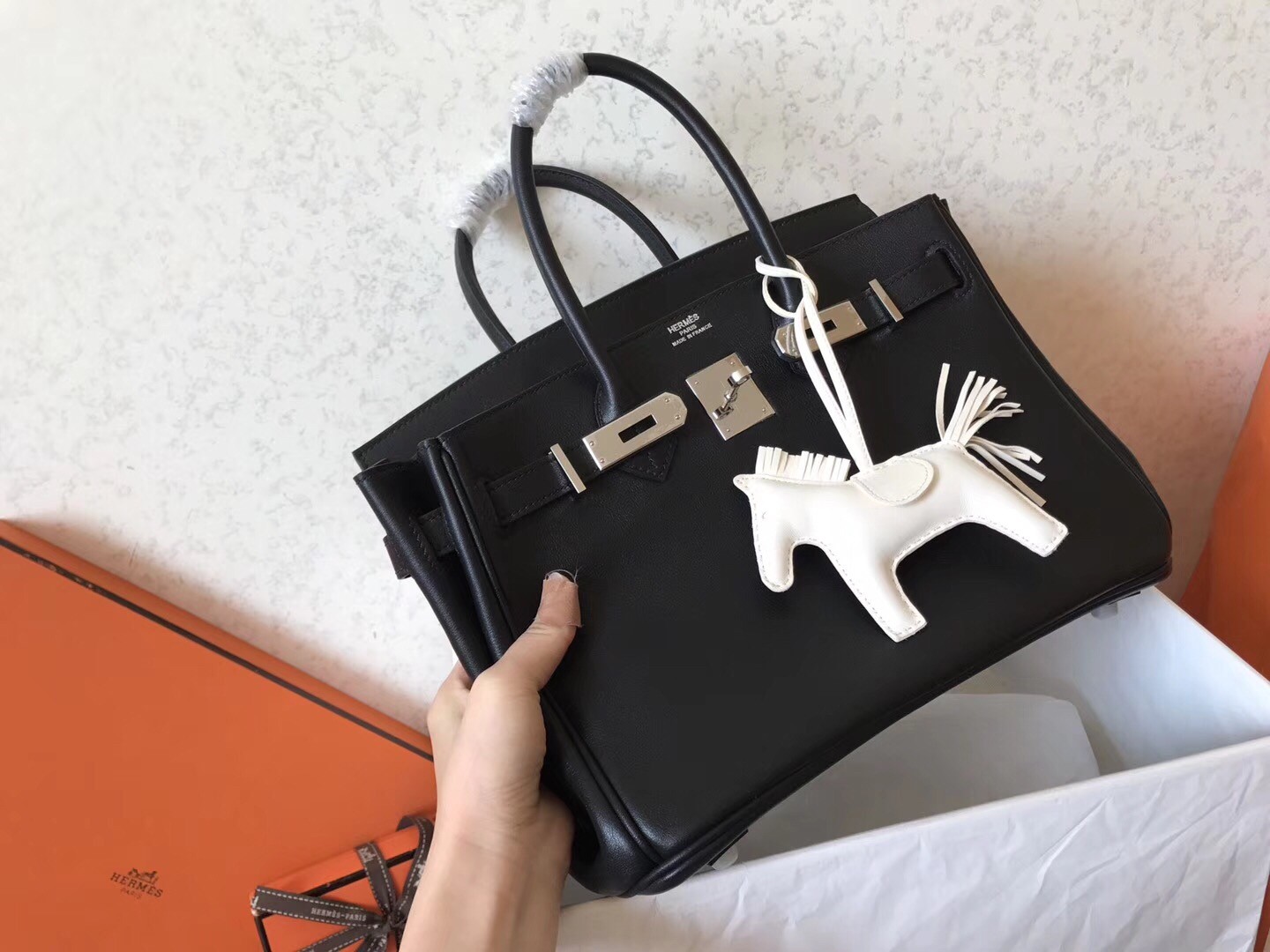 Hermes Black Birkin 30cm Swift Handmade Bag