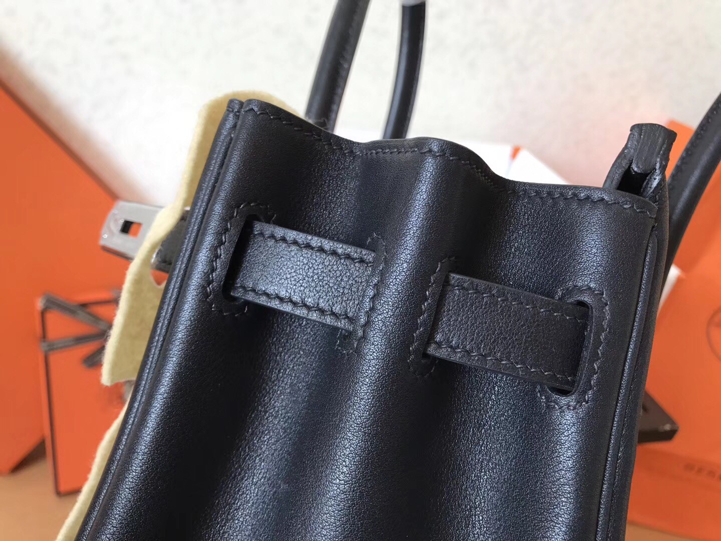 Hermes Black Birkin 30cm Swift Handmade Bag