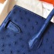 Hermes Blue Birkin 30cm Ostrich Handmade Bag