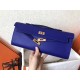 Hermes Blue Electric Epsom Kelly Cut Handmade Bag