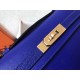 Hermes Blue Electric Epsom Kelly Cut Handmade Bag