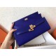 Hermes Blue Electric Epsom Kelly Cut Handmade Bag