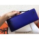 Hermes Blue Electric Epsom Kelly Cut Handmade Bag