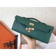 Hermes Malachite Epsom Kelly Cut Handmade Bag