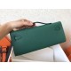 Hermes Malachite Epsom Kelly Cut Handmade Bag