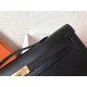 Hermes Black Epsom Kelly Cut Handmade Bag