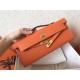 Hermes Orange Epsom Kelly Cut Handmade Bag