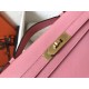 Hermes Pink Epsom Kelly Cut Handmade Bag